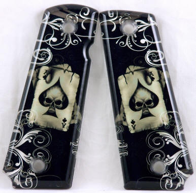 Ace Death Card featured on 1911 Fullsize Left Side Safety Pistol Grips