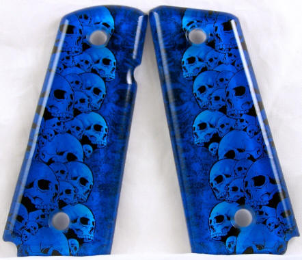 Graveyard Shift Blue featured on 1911 Compact Pistol Grips