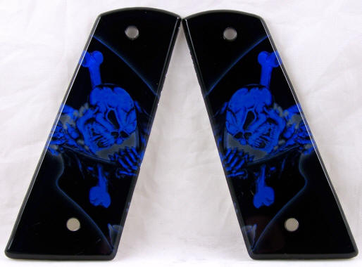 Pirate Flag Blue featured on CCM 45 T2 Empire Sniper Paintball Grips